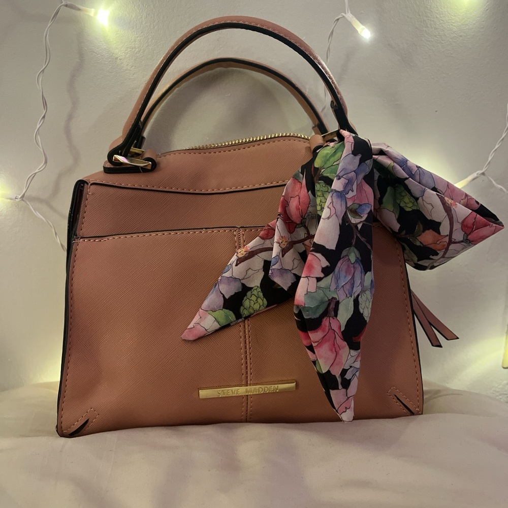 Nude Pink Steve Madden Bag with Scarf